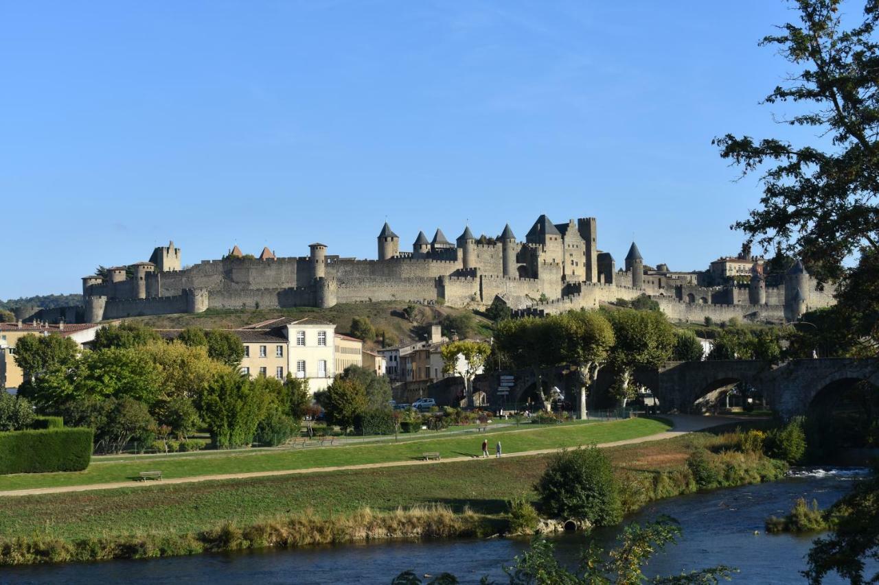 L'Or Vert, Castle View, Private Parking, Air Conditioner, Netflix, 160M From Medieval Town Carcasona Exterior foto